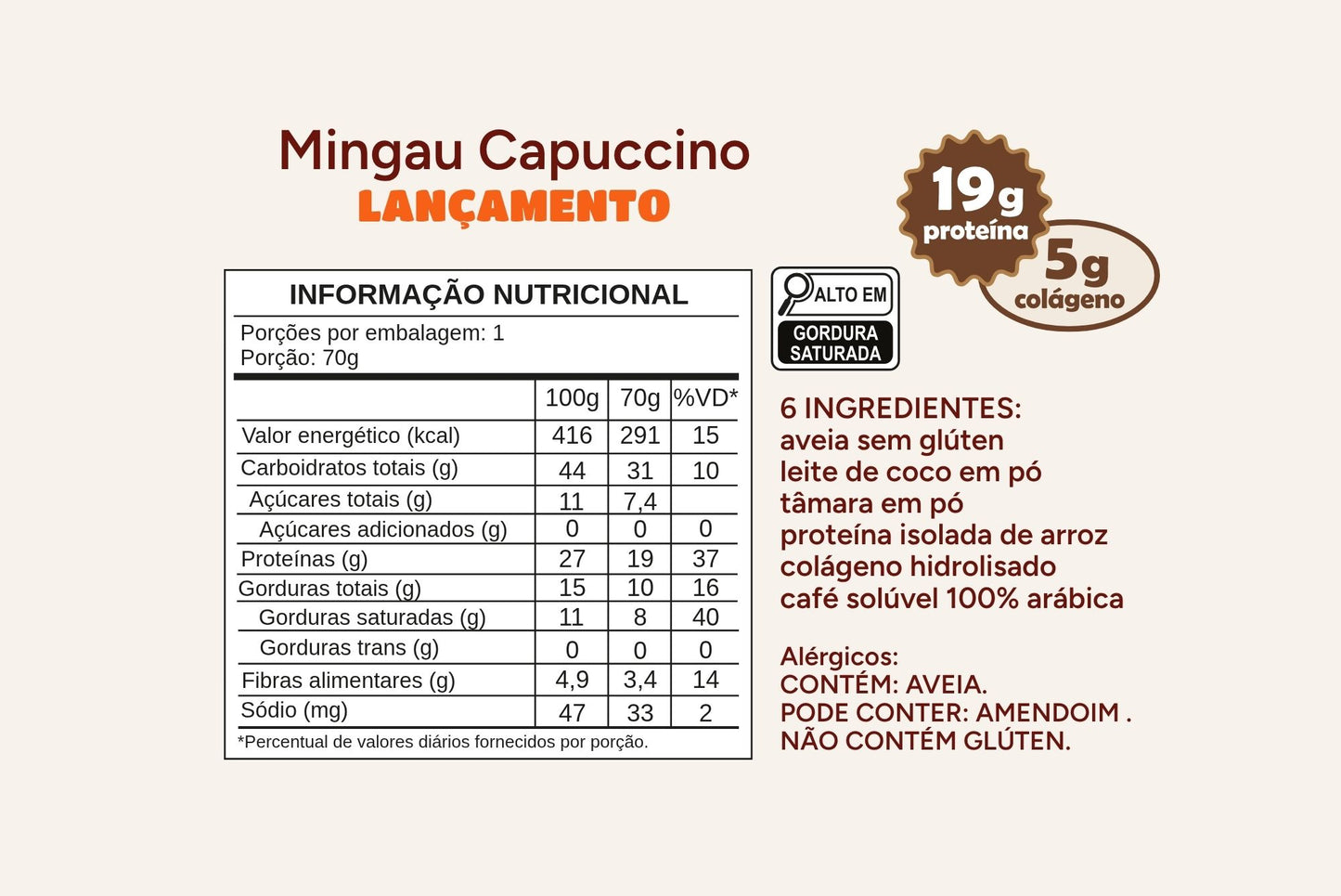 Capuccino (19g de Proteína - 5g de Colágeno)