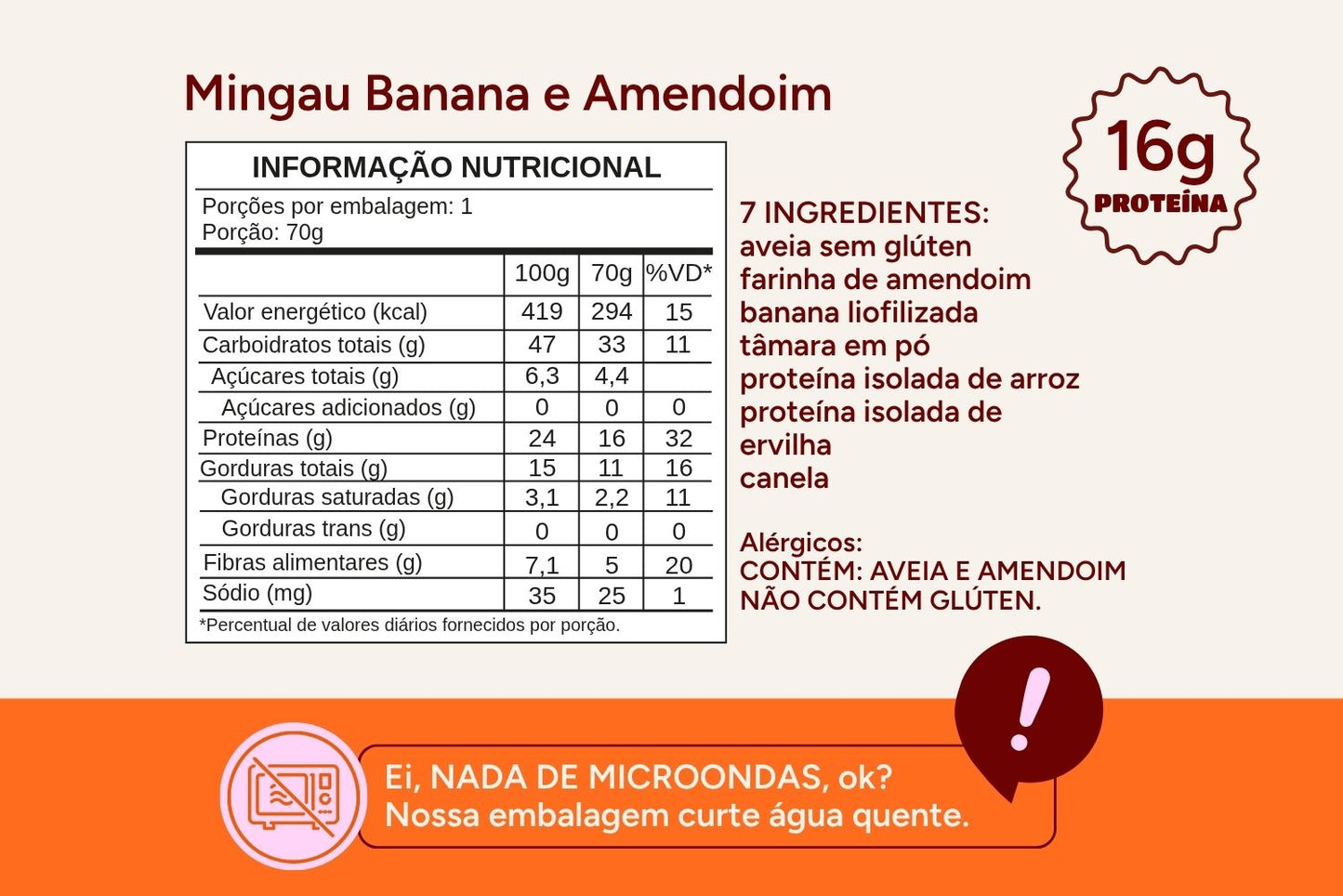 Banana e Amendoim (16g de Proteína)