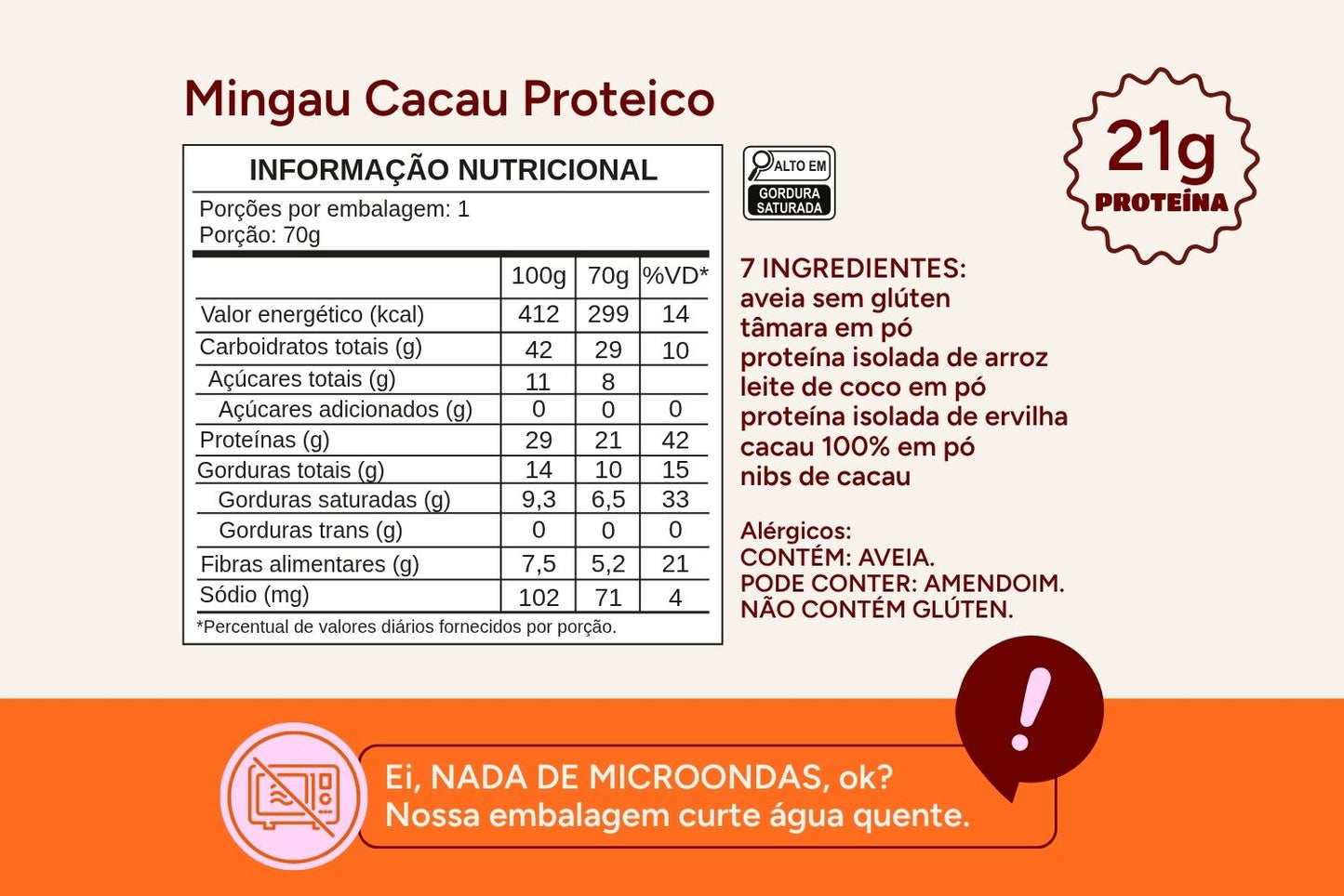Cacau SUPER Proteico (21g de Proteína)